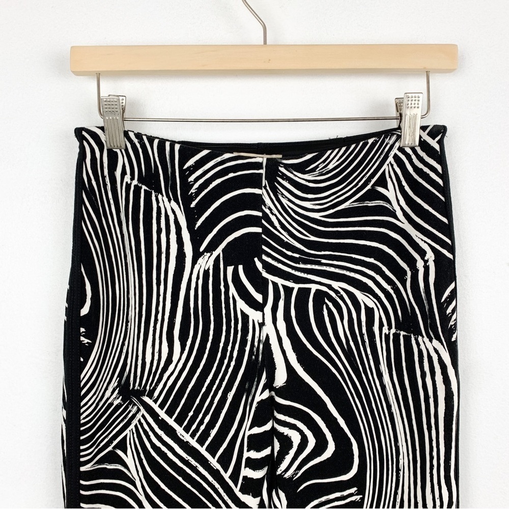 Elie. Elie Tahari Geo-Curves Zebra Print Stretch Cropped Pants Sz S - Picture 3 of 9